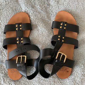Black and Gold Sandals